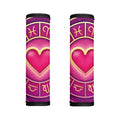 Pink Heart Zodiac Wheel Print Handle Covers