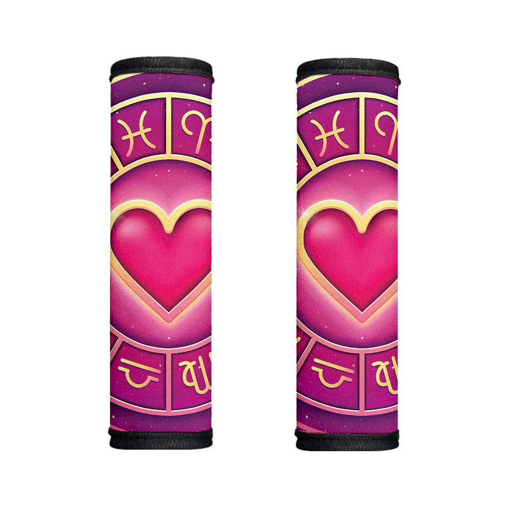 Pink Heart Zodiac Wheel Print Handle Covers