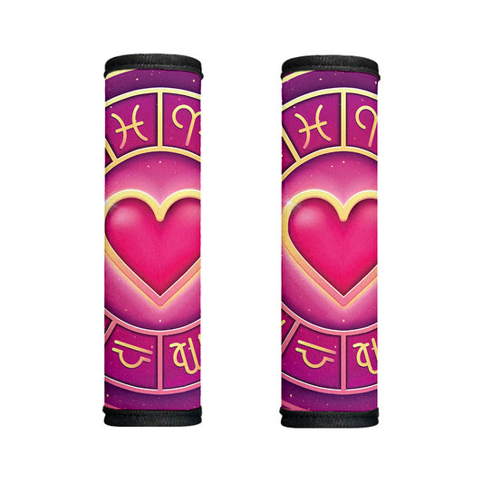 Pink Heart Zodiac Wheel Print Handle Covers