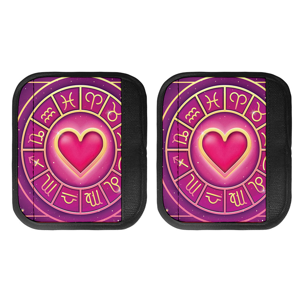 Pink Heart Zodiac Wheel Print Handle Covers