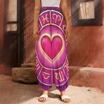 Pink Heart Zodiac Wheel Print Harem Pants