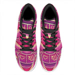 Pink Heart Zodiac Wheel Print High Top Leather Sneakers