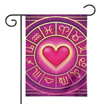 Pink Heart Zodiac Wheel Print House Flag
