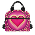Pink Heart Zodiac Wheel Print Insulated Lunch Bag