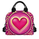 Pink Heart Zodiac Wheel Print Insulated Lunch Bag