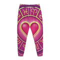 Pink Heart Zodiac Wheel Print Jogger Pants