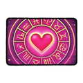 Pink Heart Zodiac Wheel Print Kitchen Mat