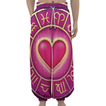 Pink Heart Zodiac Wheel Print Lantern Pants