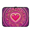 Pink Heart Zodiac Wheel Print Laptop Sleeve