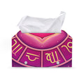 Pink Heart Zodiac Wheel Print Leather Tissue Box Cover
