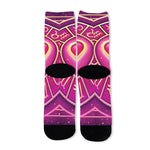 Pink Heart Zodiac Wheel Print Long Socks
