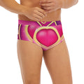 Pink Heart Zodiac Wheel Print Men's Briefs