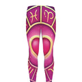 Pink Heart Zodiac Wheel Print Men's Leggings