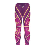 Pink Heart Zodiac Wheel Print Men's leggings