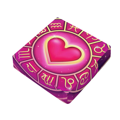 Pink Heart Zodiac Wheel Print Outdoor Seat Cushion Cover