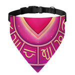 Pink Heart Zodiac Wheel Print Over The Collar Dog Bandana