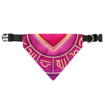 Pink Heart Zodiac Wheel Print Over The Collar Dog Bandana