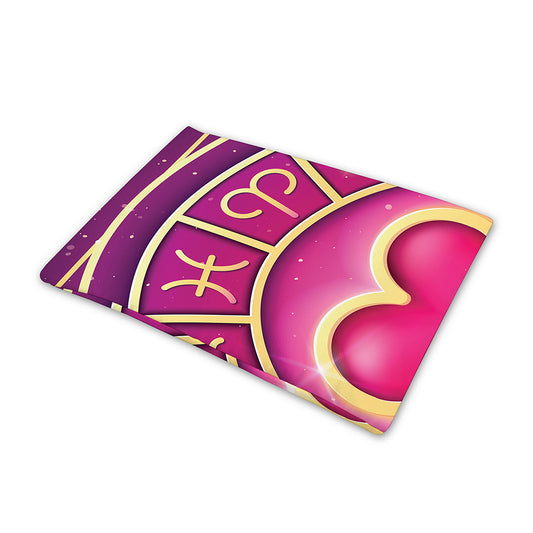 Pink Heart Zodiac Wheel Print Pet Cooling Mat Cover