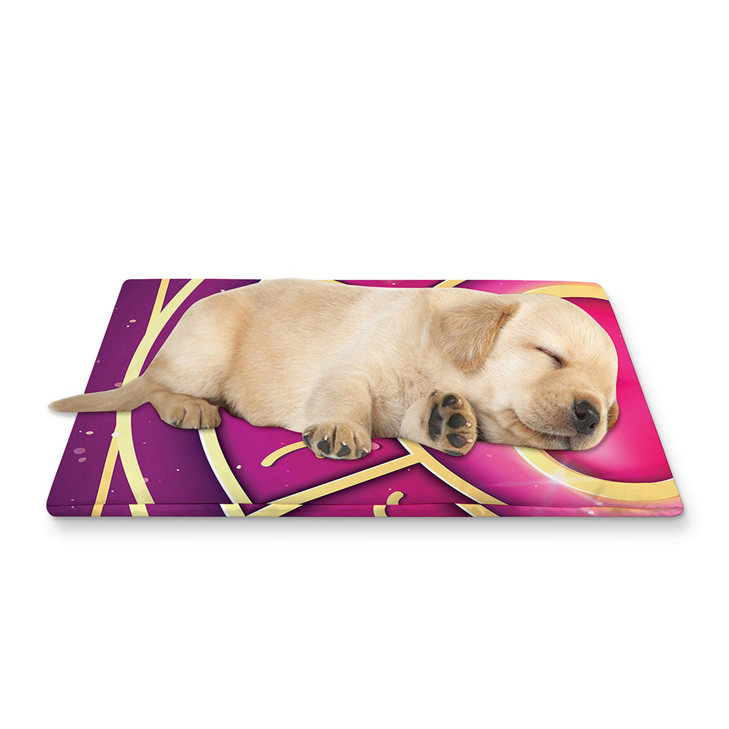 Pink Heart Zodiac Wheel Print Pet Cooling Mat Cover