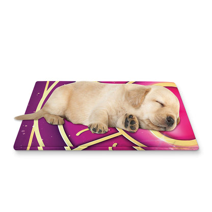 Pink Heart Zodiac Wheel Print Pet Cooling Mat Cover
