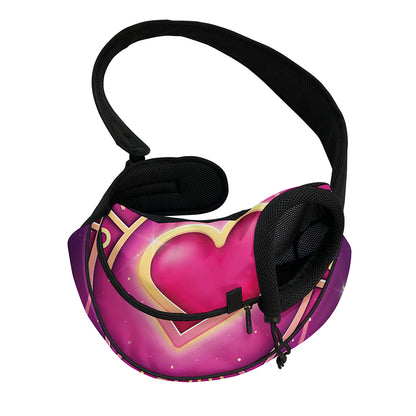 Pink Heart Zodiac Wheel Print Pet Sling Carrier