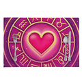 Pink Heart Zodiac Wheel Print Placemat