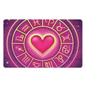 Pink Heart Zodiac Wheel Print Polyester Doormat