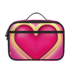 Pink Heart Zodiac Wheel Print Portable Lunch Bag