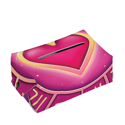 Pink Heart Zodiac Wheel Print Rectangle Tissue Box Cover