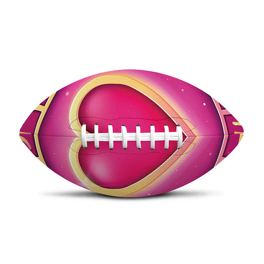 Pink Heart Zodiac Wheel Print Rugby Ball