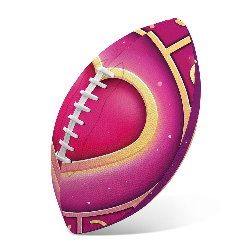 Pink Heart Zodiac Wheel Print Rugby Ball