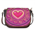 Pink Heart Zodiac Wheel Print Saddle Bag