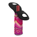 Pink Heart Zodiac Wheel Print Single Neoprene Wine Tote