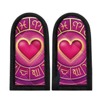 Pink Heart Zodiac Wheel Print Skillet Handle Cover