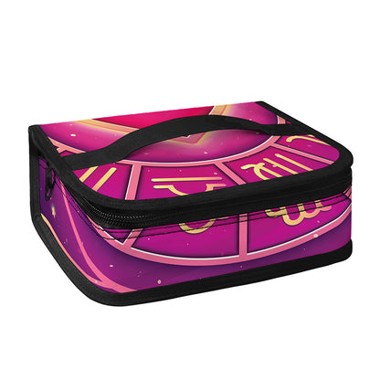 Pink Heart Zodiac Wheel Print Small Lunch Bag