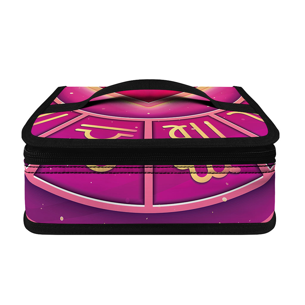 Pink Heart Zodiac Wheel Print Small Lunch Bag