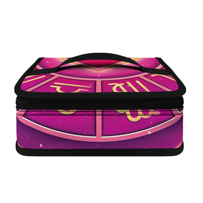 Pink Heart Zodiac Wheel Print Small Lunch Bag