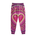 Pink Heart Zodiac Wheel Print Sweatpants