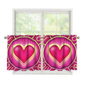 Pink Heart Zodiac Wheel Print Tier Curtains