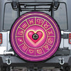 Pink Heart Zodiac Wheel Print Tire Cover With Camera Hole