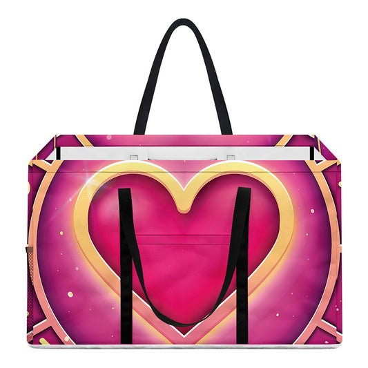Pink Heart Zodiac Wheel Print Utility Tote Bag