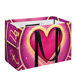 Pink Heart Zodiac Wheel Print Utility Tote Bag