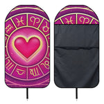 Pink Heart Zodiac Wheel Print Waterproof Car Seat Cover