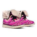 Pink Heart Zodiac Wheel Print Winter Boots
