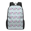Pink Heartbeat Pattern Print 17 Inch Backpack