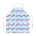 Pink Heartbeat Pattern Print Adjustable Apron