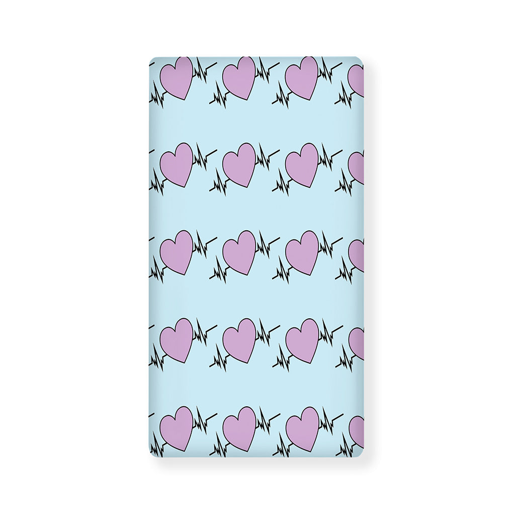 Pink Heartbeat Pattern Print Baby Crib Sheet
