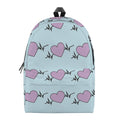 Pink Heartbeat Pattern Print School Backpack