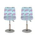Pink Heartbeat Pattern Print Bar Stool Covers