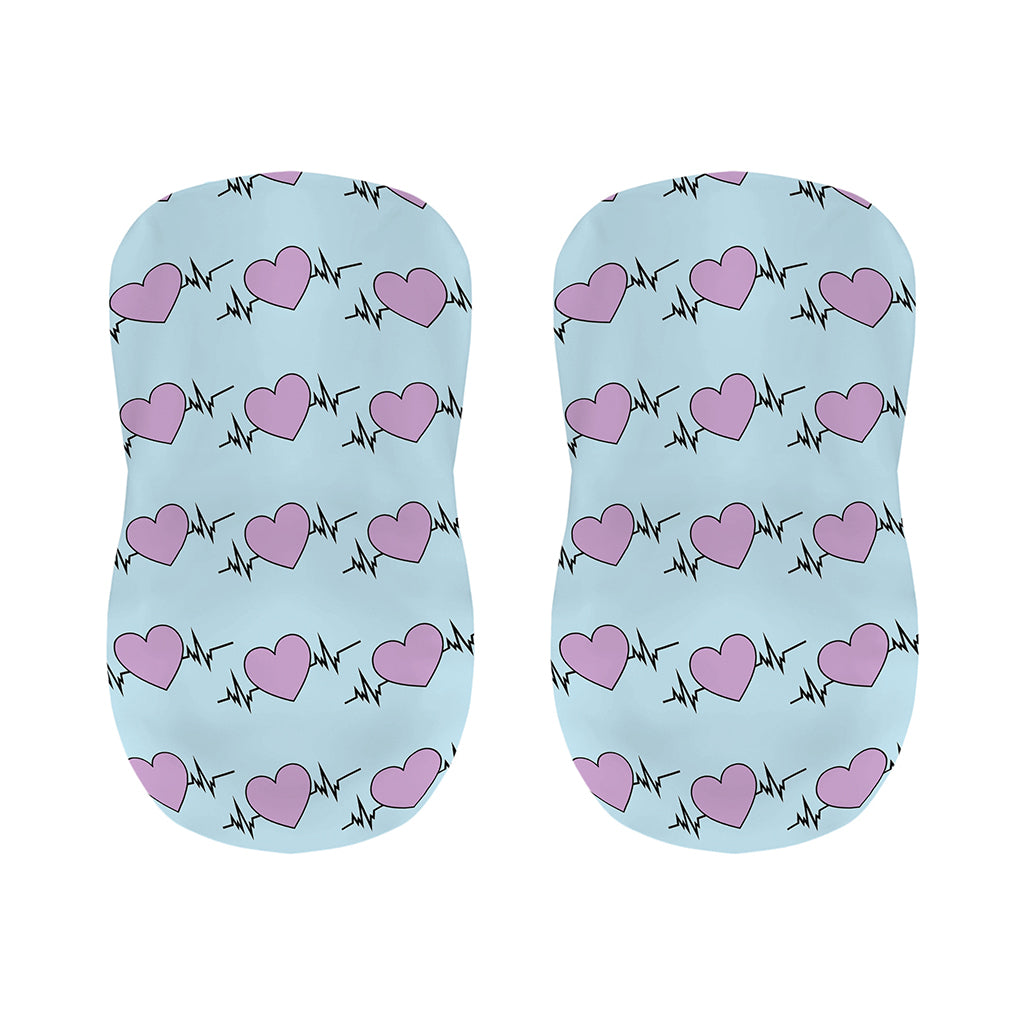 Pink Heartbeat Pattern Print Bar Stool Covers